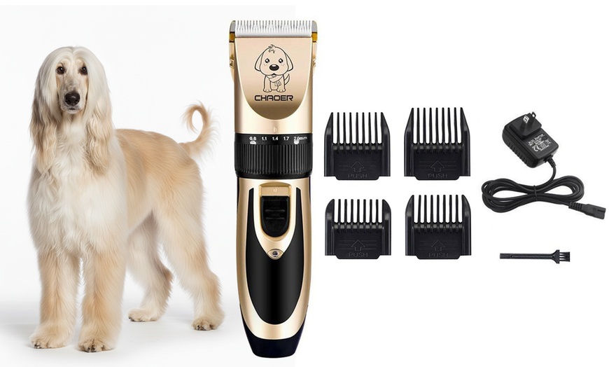 Image 1: Electric Pet Dog Hair Trimmer Razor Rechargeable Grooming Clippers set