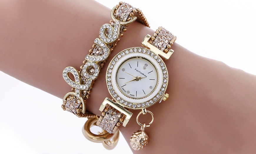 Image 2: Fashion Wrap Love Watch