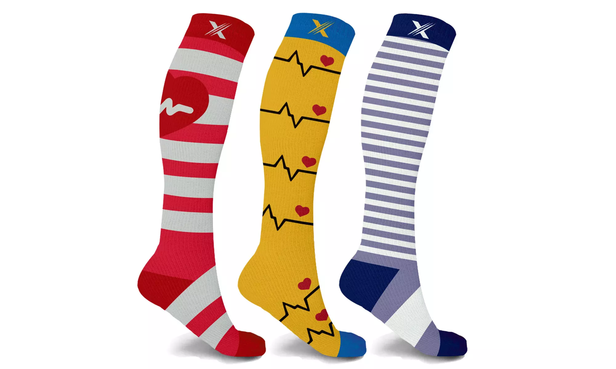 XTF Medical Knee-High Compression Socks Collection (3 or 6 Pairs)