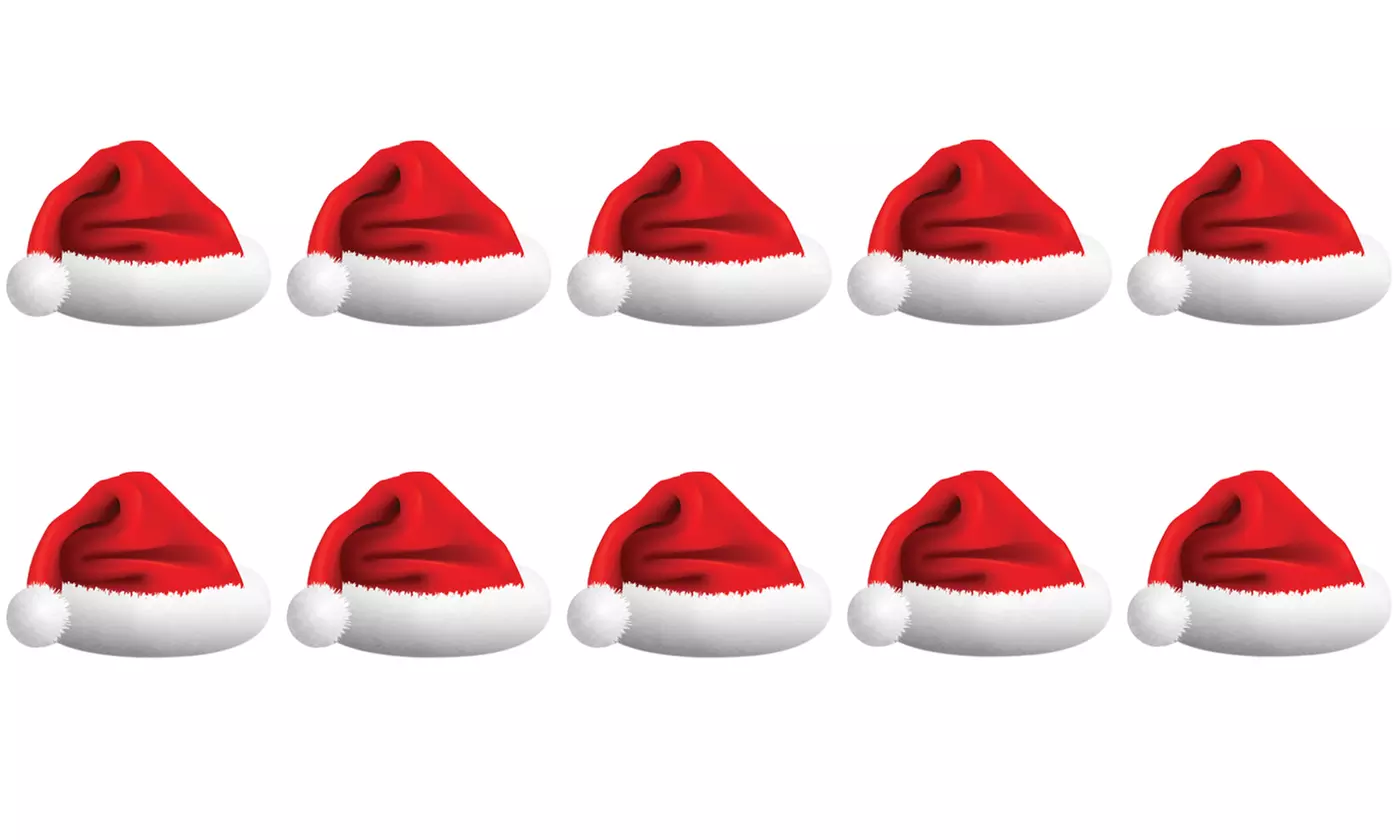 Pack de 10, 20, 30 ou 40 décorations chapeaux de Père Noël - Second Medium