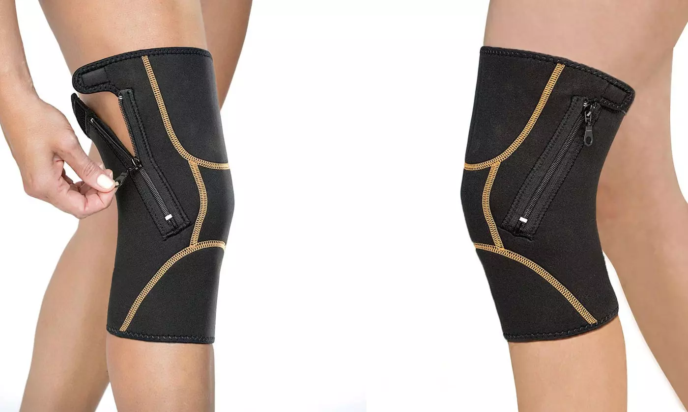 Unisex Copper Infused Compression Knee Sleeve with Zipper - Primary Image