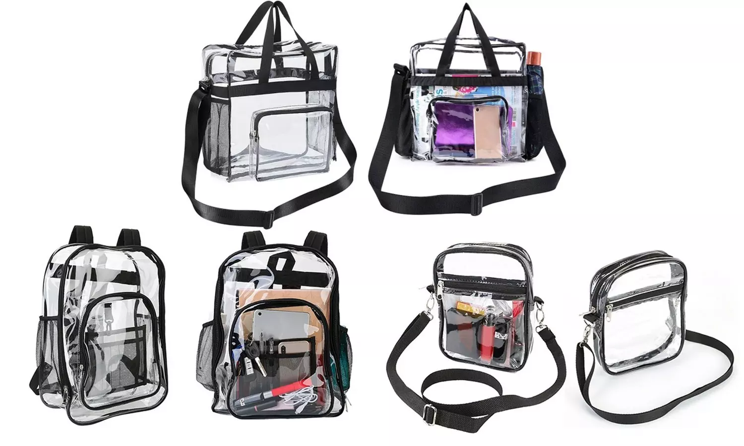 N'POLAR Stadium Approved Clear Bag See-Through Transparent Bags (Multi-Options)