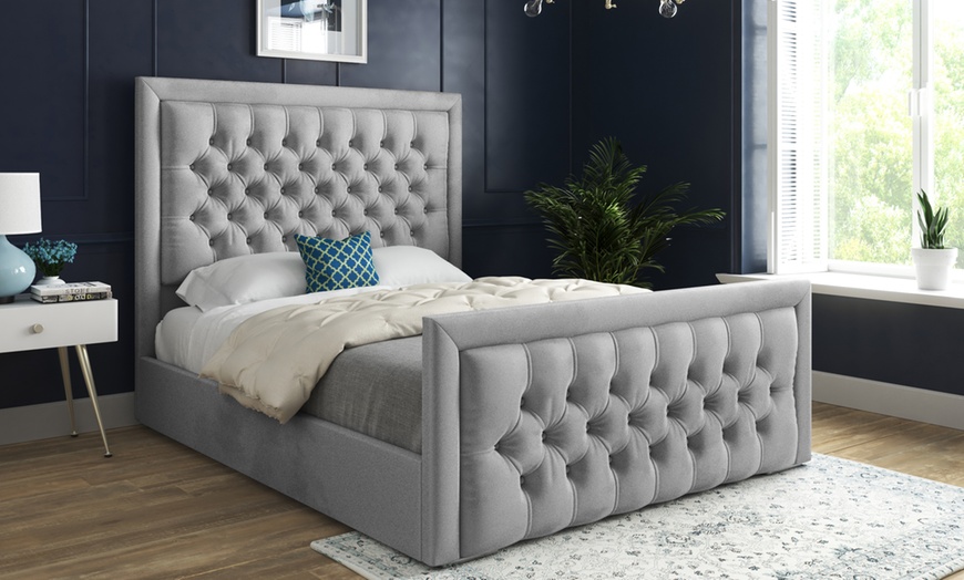 Image 4: DS Living Kingston Upholstered Soft Velvet Bed