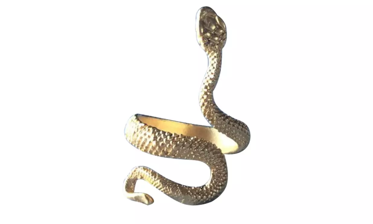 US 1-2 Stainless Steel Ring Snake Gothic Jewelry Retro Animal Adjustable Unisex