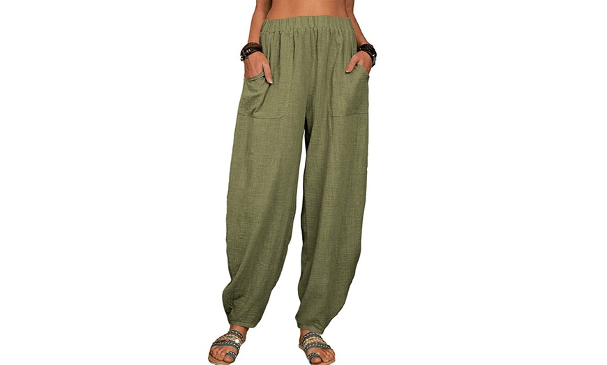 Image 10: Women's Loose Casual Home Harem Pants