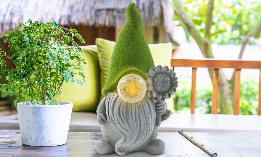 Image 6: Solar Gonk Garden Light 27cm Tall LED Globe Nose 