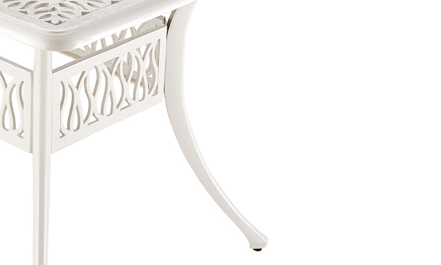 Image 34: Garden Outdoor Cast Aluminum Vintage Bistro Table 