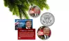 DONALD TRUMP Genuine XMAS JFK Half Dollar Coin in Christmas Ornament Capsule