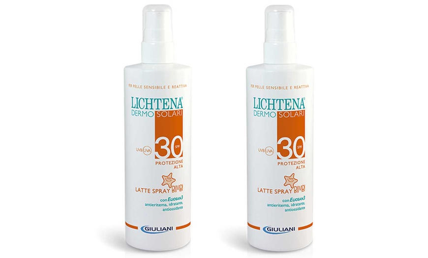 Image 2: 2, 3 o 4 Latte spray bimbi protezione alta SPF 30 da 200 ml