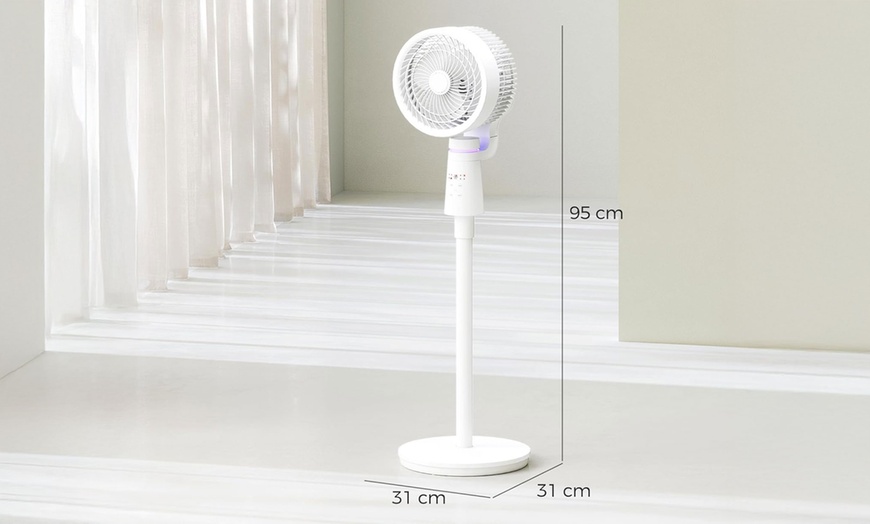 Image 3: HomCom 7" Pedestal Fan with Remote Control