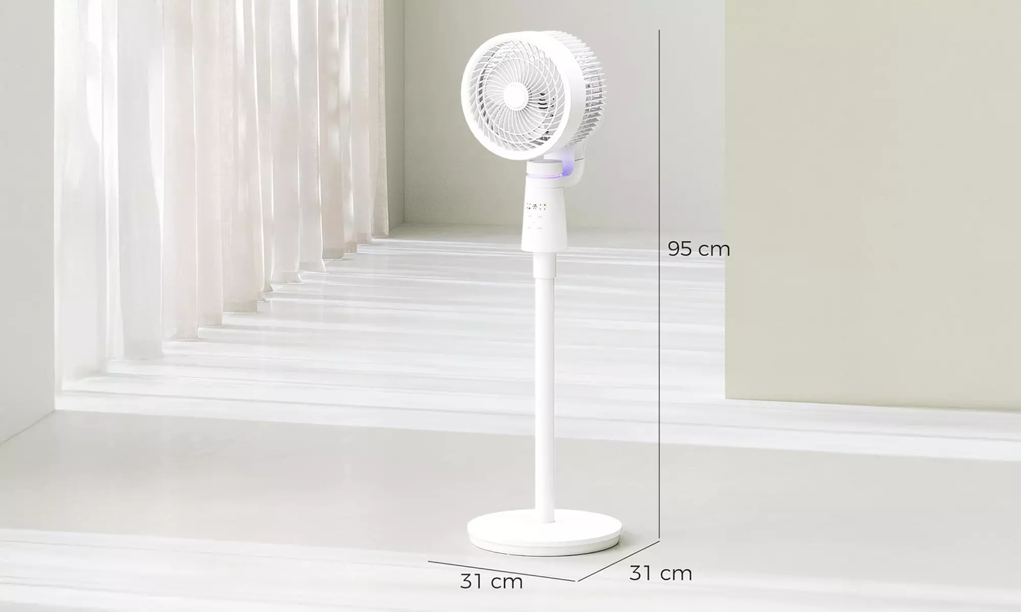 HomCom 7" Pedestal Fan with Remote Control