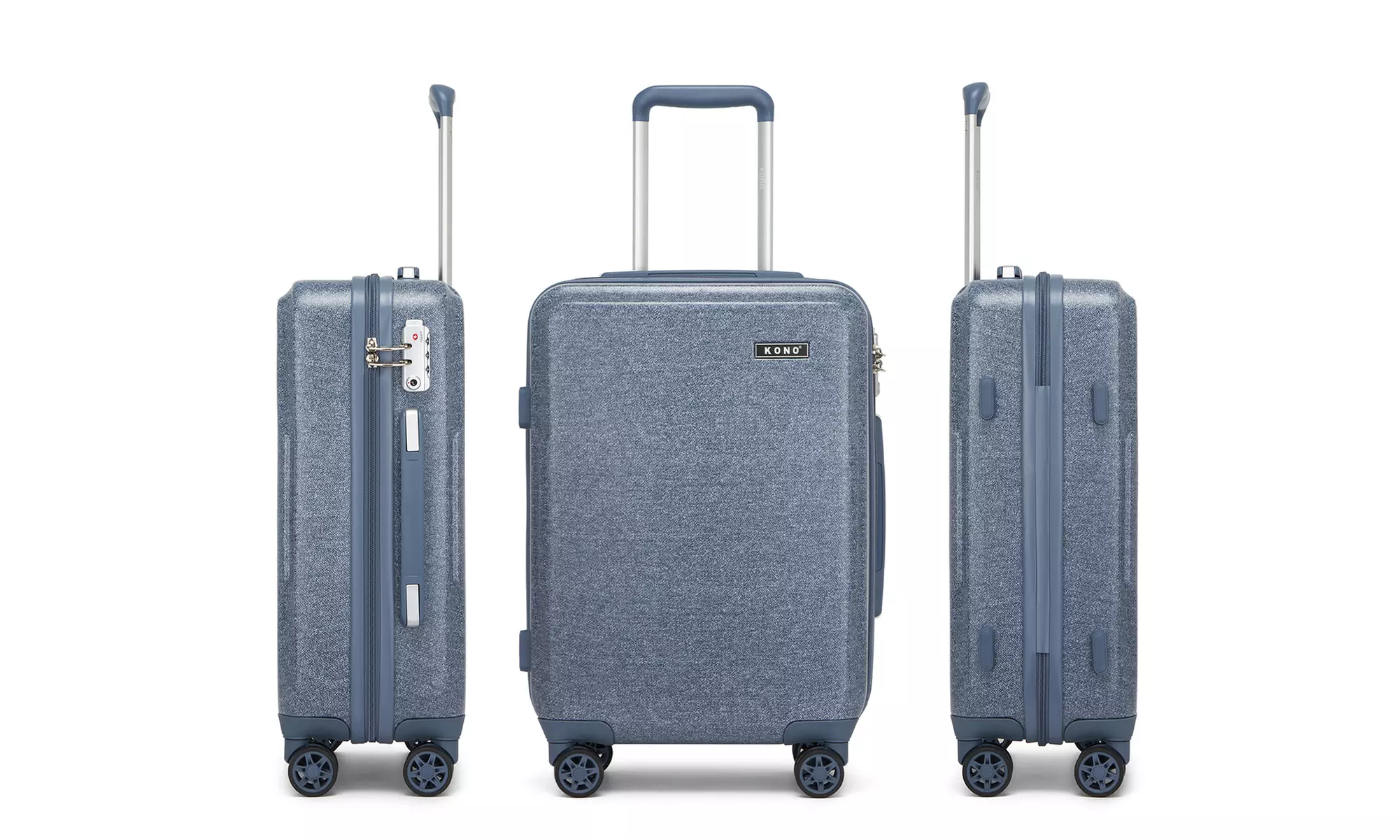 KONO One or Three Piece Hard Shell ABS+PC Luggage Denim Blue