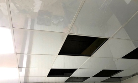 Lot de 10 dalles de faux plafond blanc : 60 x 60 ; 59,5 x 59,5 cm - Marchandise Pro