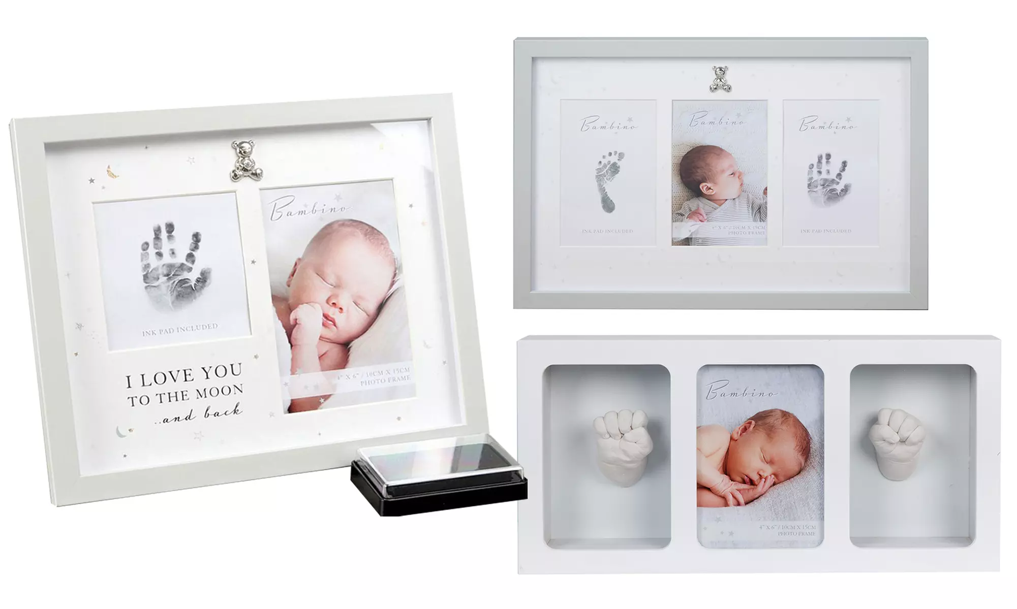 Cadre photo souvenir pour bébé avec empreinte 3D Bambino - Primary Image