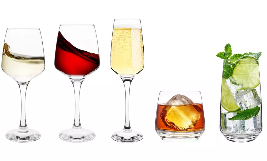 Image 8: Homiu Florence Glassware; Wine Glasses, Flutes, Whiskey or Highball
