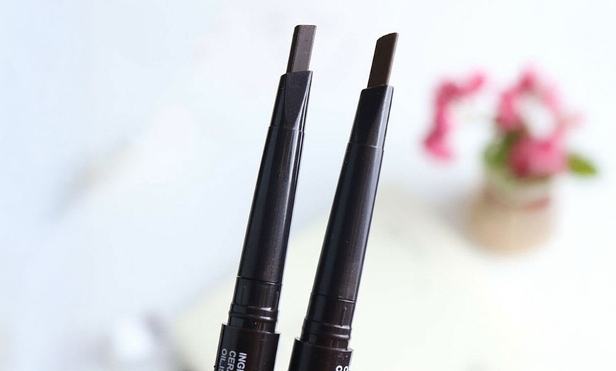 Image 5: 2 Pack Eyebrow Pencil Retractable Slant Tip with Brush Double-end Waterproof