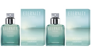  Two-Pack of Calvin Klein Eternity for Men's Summer 100ml EDT Spray 