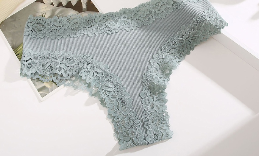 Image 6: 1 oder 2x 6er-Pack Damen-Hipster aus Baumwolle mit Spitze