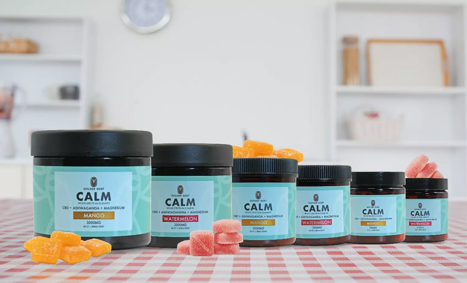 Calming CBD & Ashwagandha Infused Gummies (750MG -3000MG) by Golden Goat