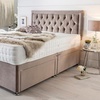 Image 1: Chesterfield Plush Divan Bed with Memory Foam Sprung Mattress 