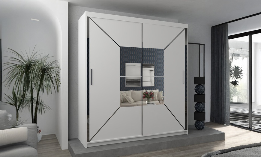 Image 9: Nicole Sliding Wardrobe with Central Mirror