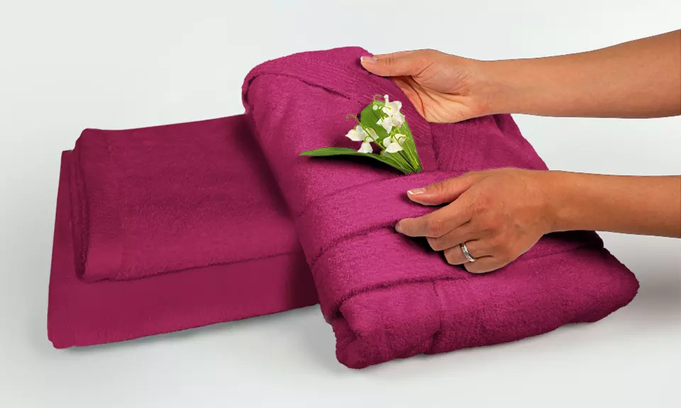 Set con accappatoio, asciugamano e salvietta ospite, 100% cotone