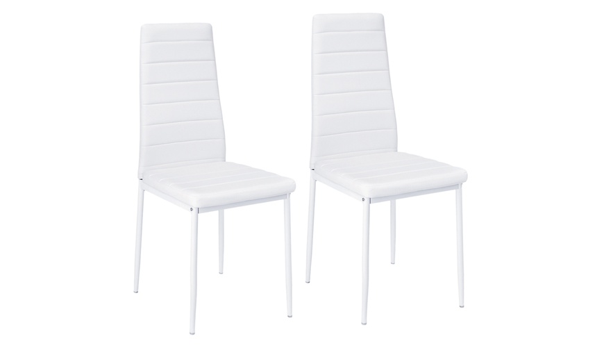 Image 6: Living And Home Limited Faux Leather Dining Chairs