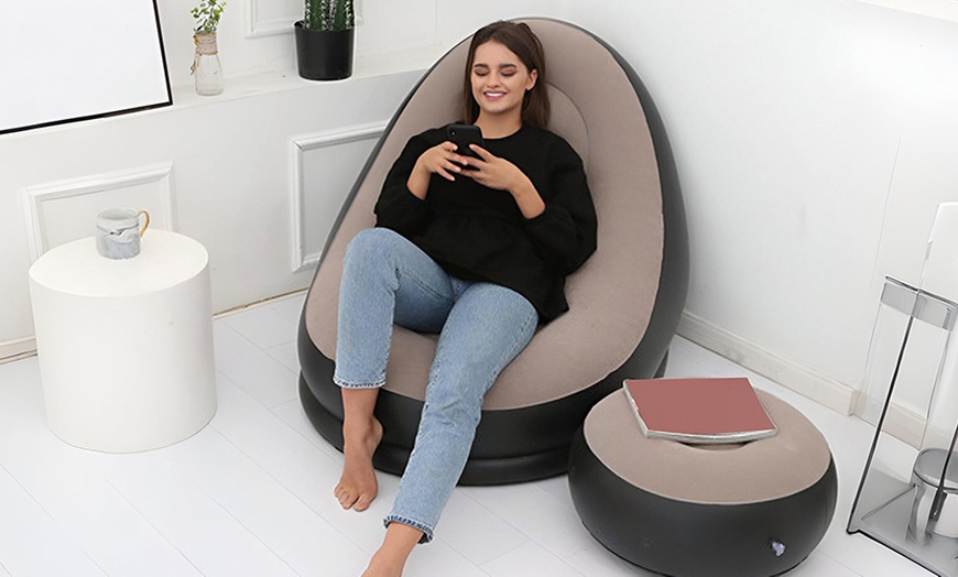 Image 3: Fauteuil gonflable avec repose-pieds