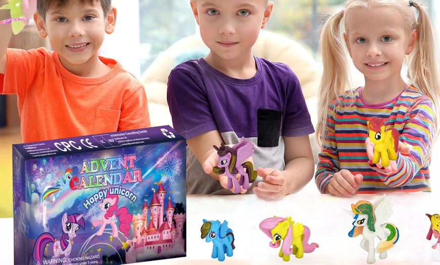 Image 1: Calendrier de l'Avent à thème licornes