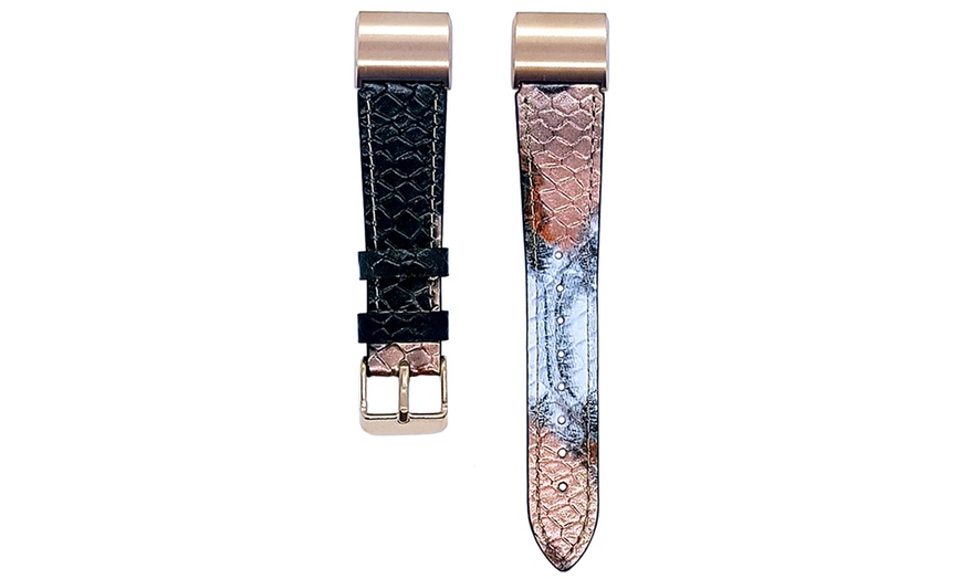 Image 4: Bracelet de rechange en cuir véritable pour montre Fitbit