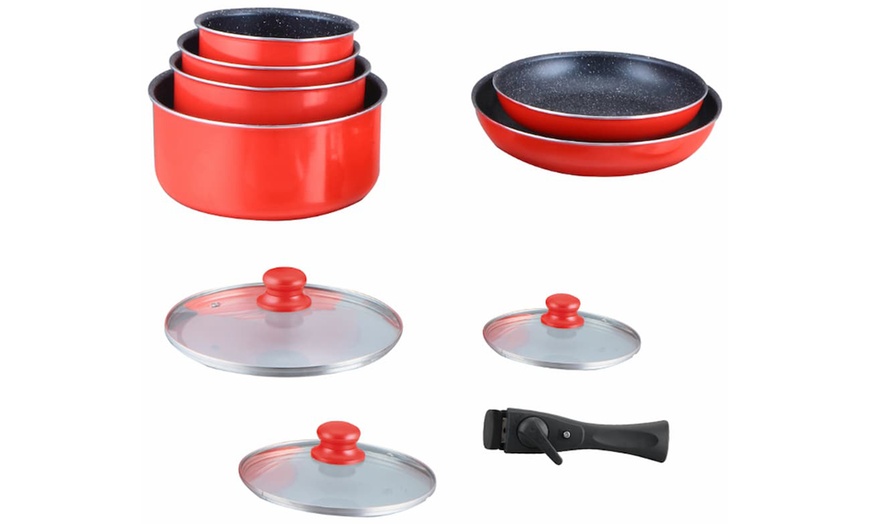 Image 9: Batería de cocina de 10 piezas con revestimiento efecto piedra