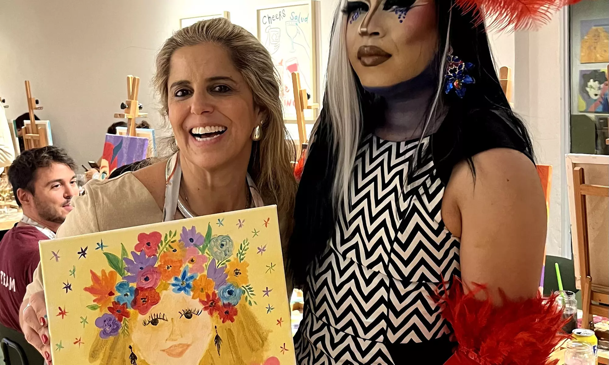 Experiencia creativa o premium “Pinta un cuadro”  con snacks y bebida