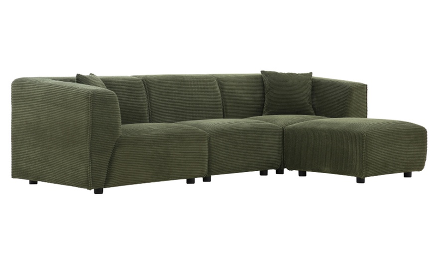 Image 16: Canapé modulable 3 ou 4 places avec pouf en velours côtelé de Kocoon