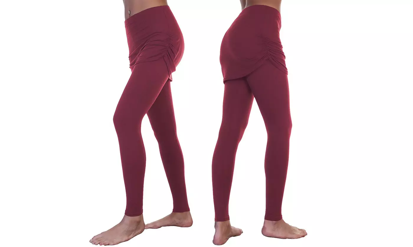 Angelina Women's Soft and Stretchy Mini Skirt Leggings (1-Pack or 4-Pack)