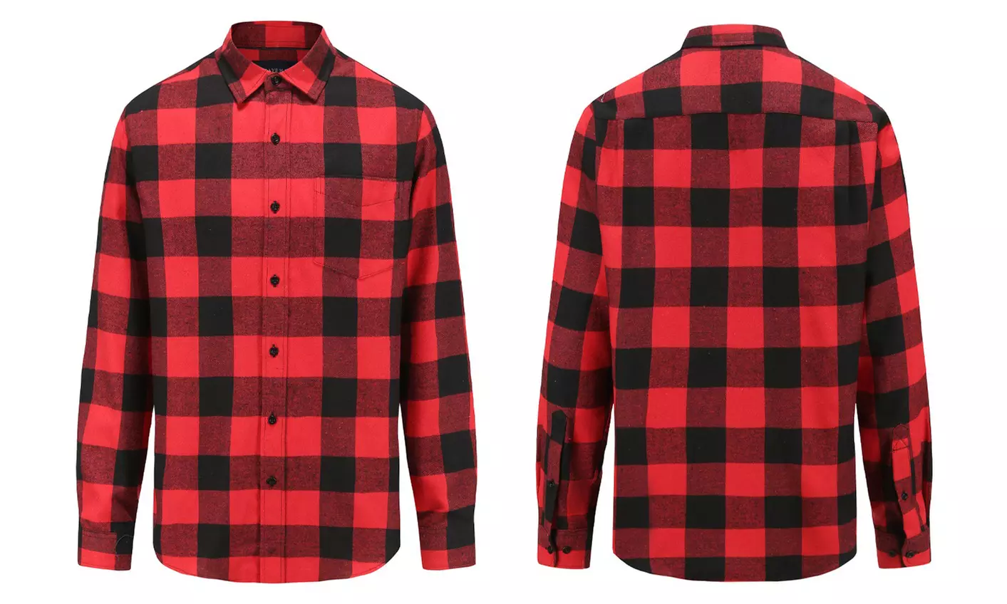 Braveman Men's Buffalo Plaid Button Down Classic Fit Flannel Shirt (S-3XL)