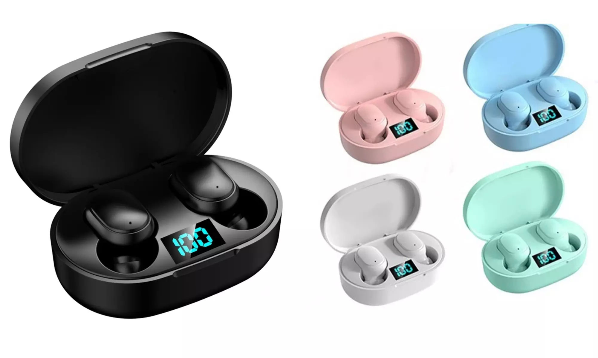 Auriculares inalámbricos por Bluetooth 5.0 Hi-Fi Stereo, con estuche de carga - Primary Image