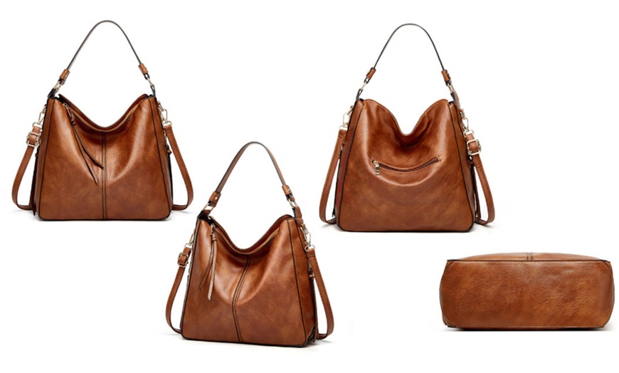 Image 7: Borsa a mano, borsa a tracolla e portafoglio in pelle sintetica