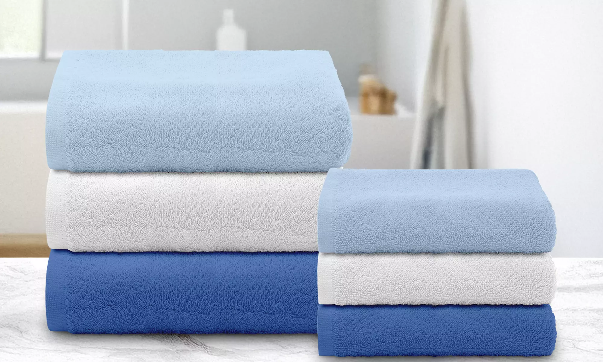 Set van 6 katoenen handdoeken