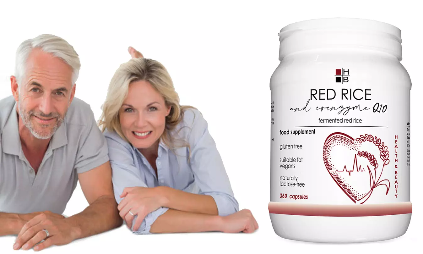 60, 120 o 360 capsule H|B Health and Beauty a base di riso rosso e Q10