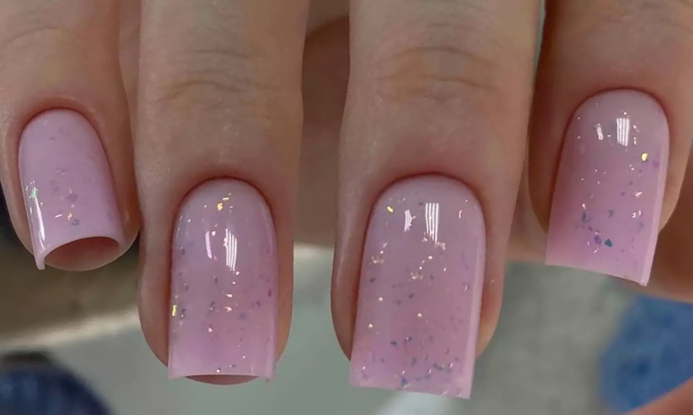 Acrylic or Polygel Nail Extensions with Shellac Finish