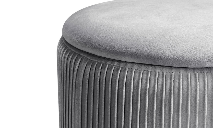 Image 5: Polsterhocker in Zylinder-Form mit Stauraum