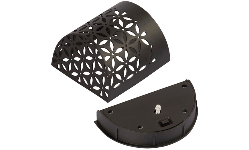 Image 7: Moroccan Solar Wall Lights - 4 Pack, Warm White LED