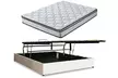 Lit coffre simili cuir, 3 Positions : Repos, Stocker, espace de stockage jusqu'à 900L, matelas optionnel, Sampur - Second Medium