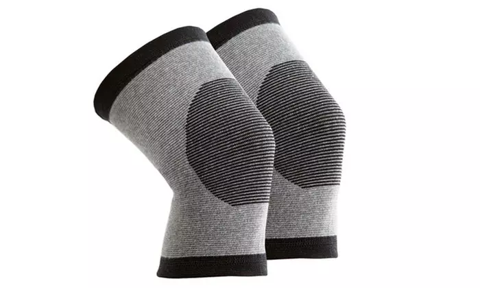 Bamboo Comfort Self Warming Knee Support Compression Sleeves - 2 Pack