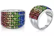 Multi Color Crystal Rainbow Rings Made With Crystals From Swarovski - Second Medium