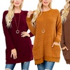 Image 1: Riah Fashion Women's Popcorn Pocket Sweater