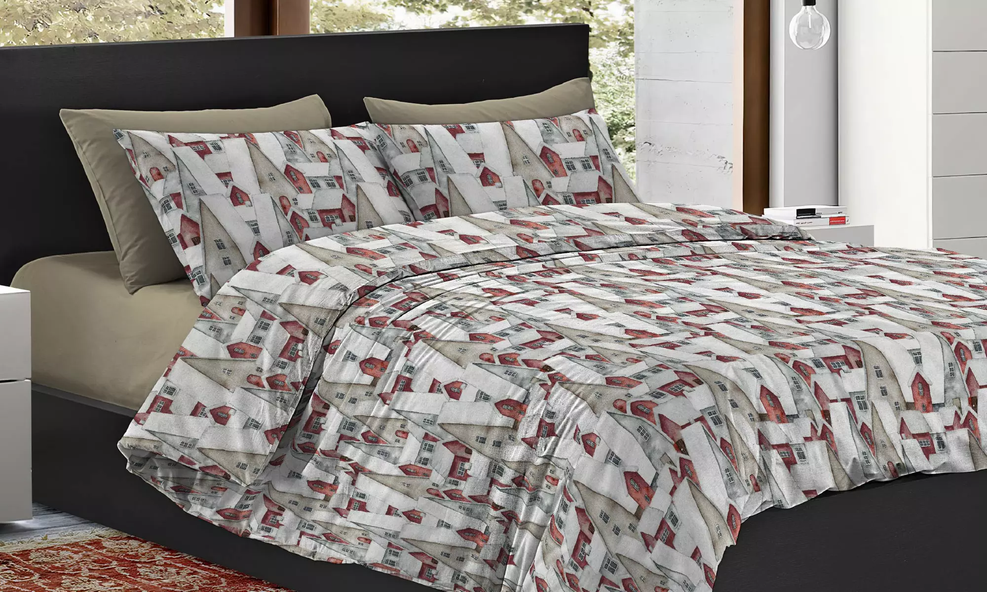 Bügelfreies Doppelbett-Bettwäsche-Set