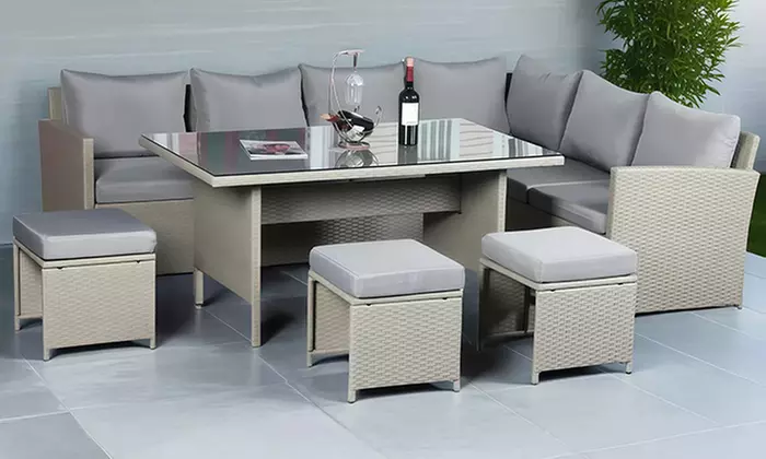 Knutsford 9 Seat Corner Rattan Dining Set