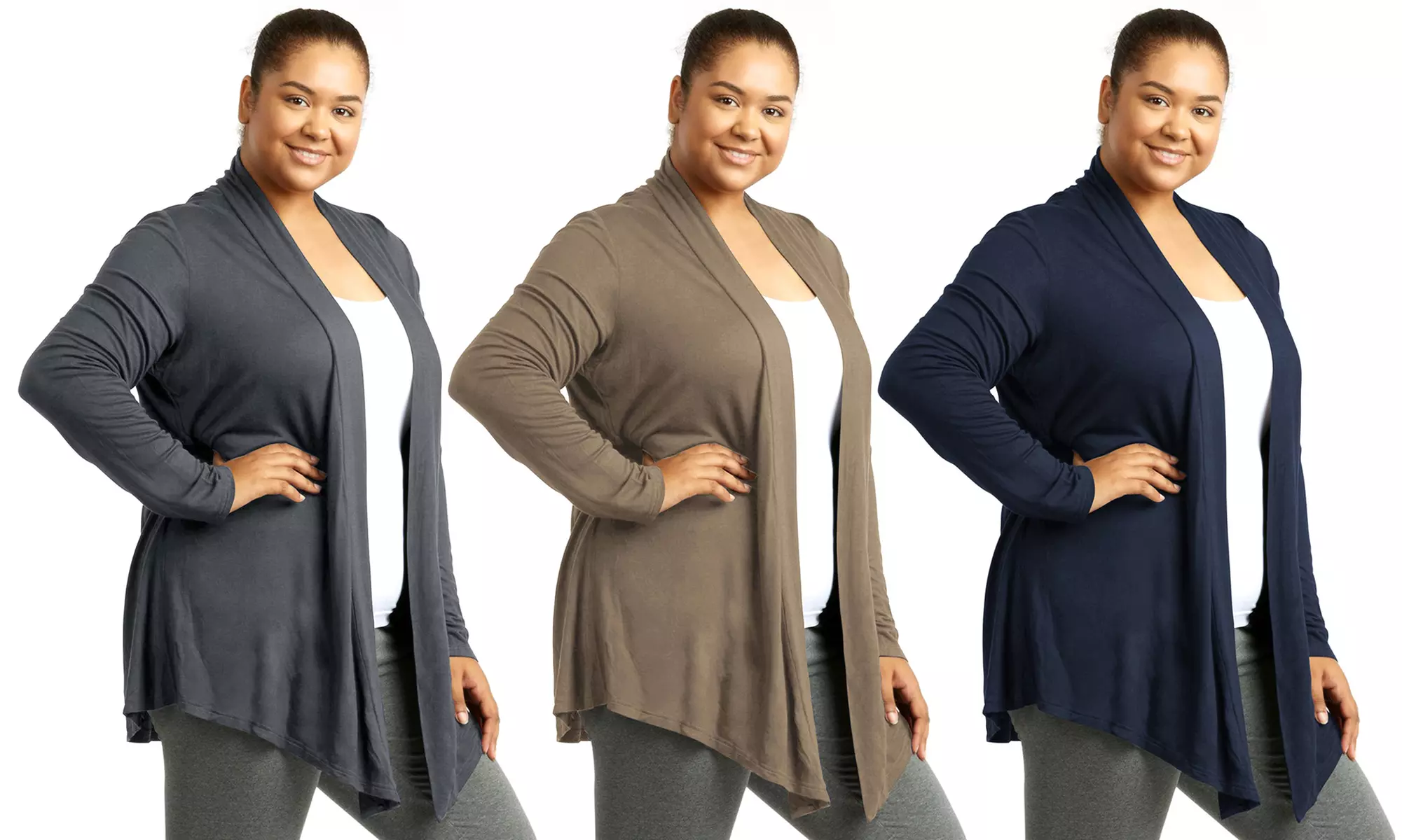 Women's Casual Long Sleeve Open Front Lightweight Drape Cardigan