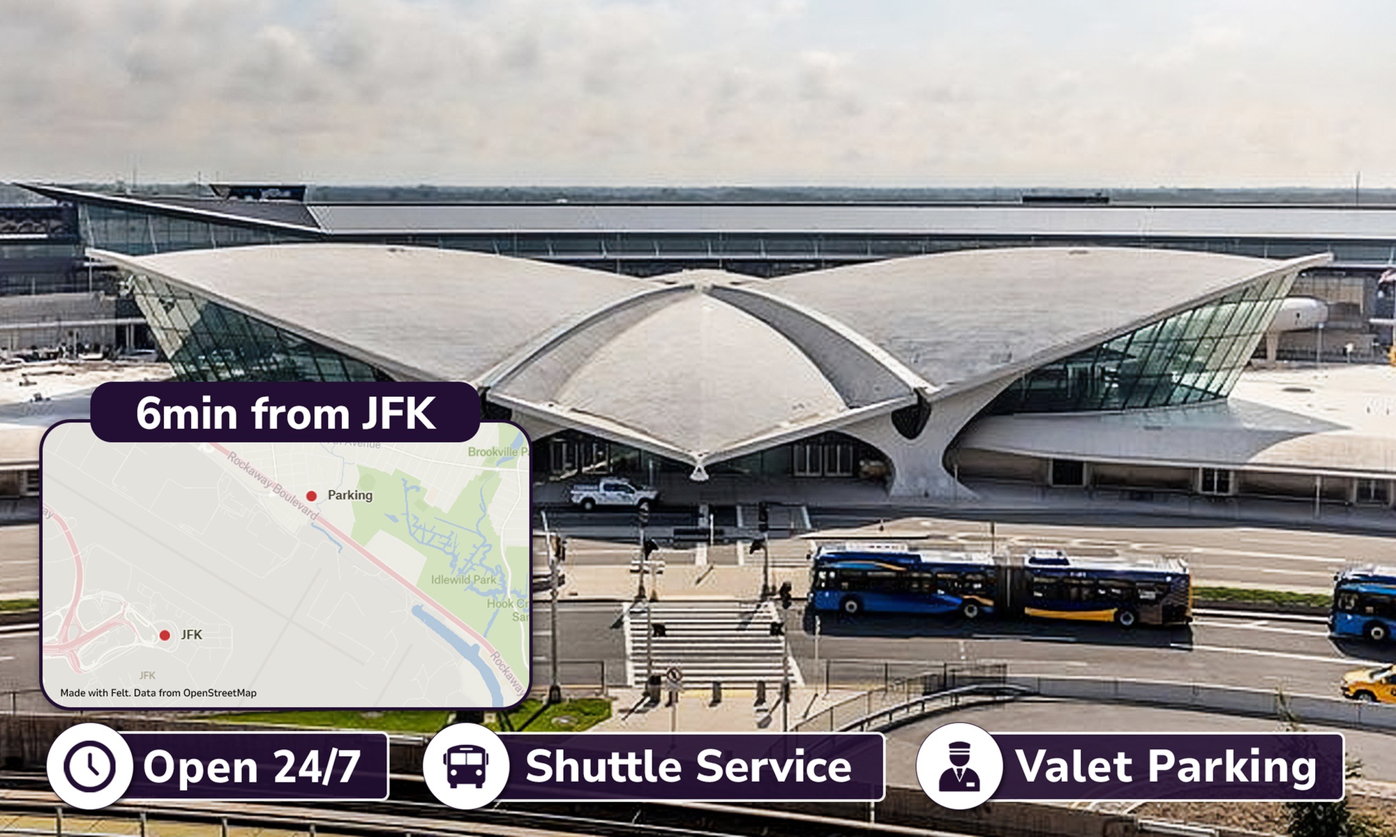 3, 5, 7, or 14 Days of Valet Airport Parking at JFK
